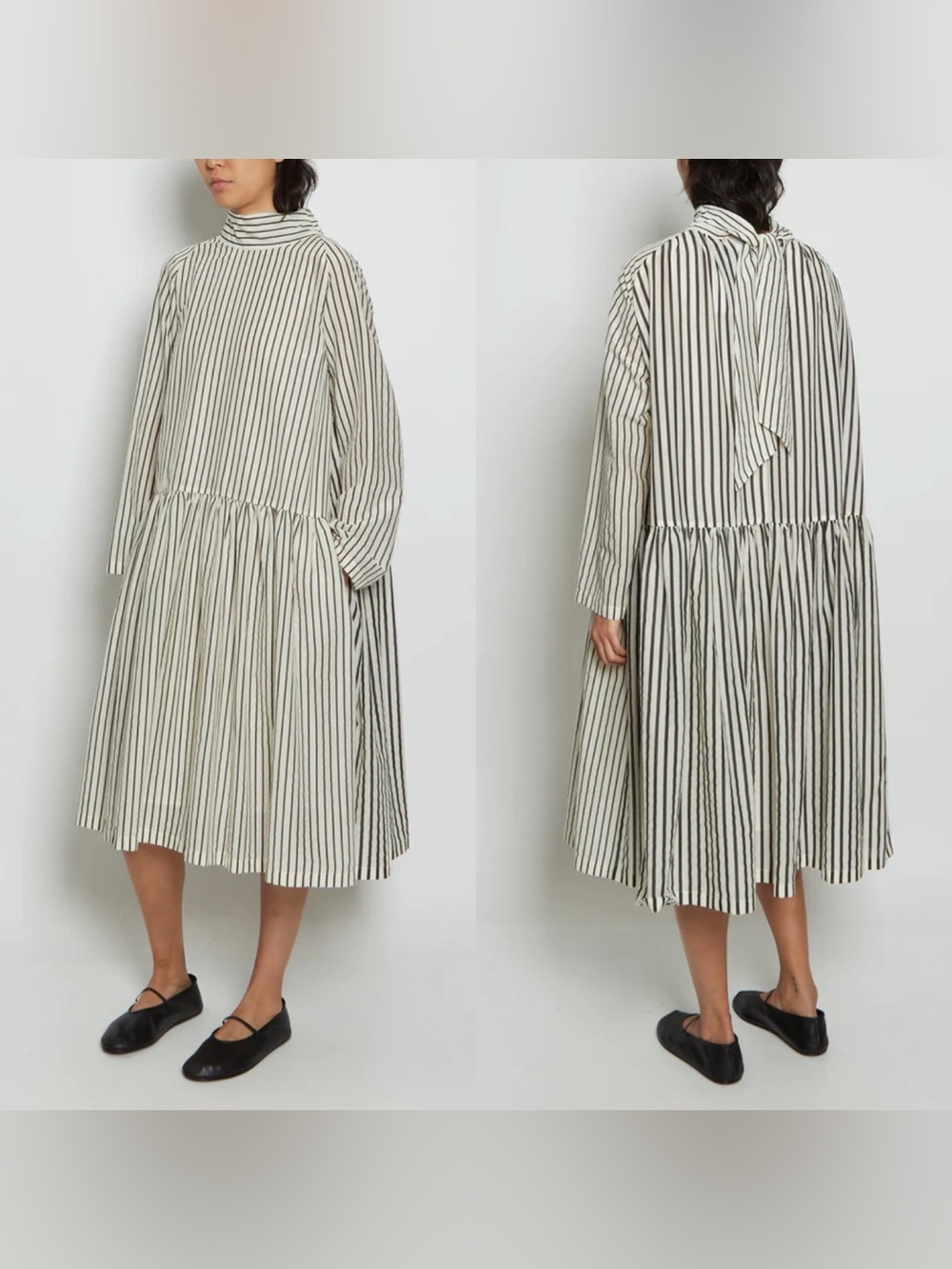Sara Lanzi Silk Voile Foulard Dress Stripe XS EUC